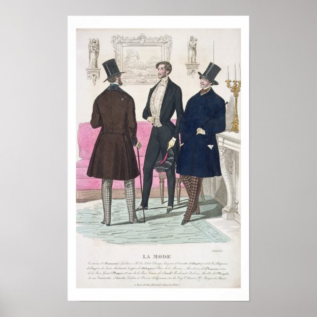 Poster La Mode : Advertisement for 19th Century Men's Fas (Devant)