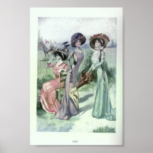 Poster La mode vintage 1900's des femmes