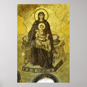 Poster La mosaïque de la Vierge et de l'Enfant de Sainte
