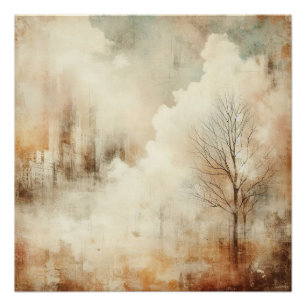 Poster La nature dans un paysage urbain conception graphi