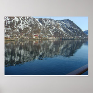 Poster La Norvège, entrant dans un fjord