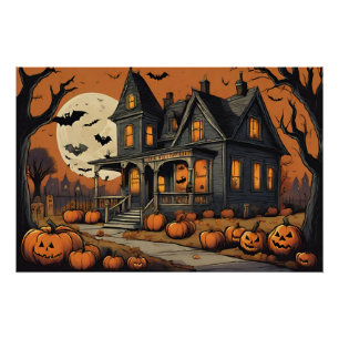Poster La nuit d'Halloween Maison de l'Horreur