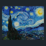 Poster La nuit étoilée de Vincent Van Gogh<br><div class="desc">Immergez-vous dans la beauté fascinante de la Nuit étoilée de Vincent Van Gogh avec cette reproduction de haute qualité. Possédez une histoire de l'art et laissez la brillance du chef-d'oeuvre de Van Gogh illuminer votre environnement.</div>