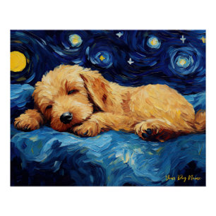 Poster La nuit étoilée - Goldendoodle Dog 002 - Qian wan
