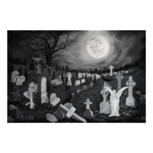 Poster La nuit sur le cimetière - Angel avec Diable