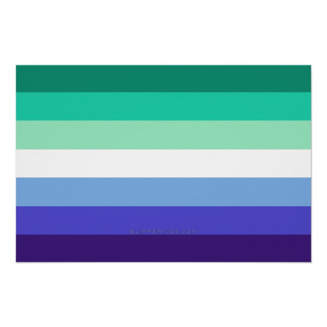 Poster La palette de drapeau des hommes gays trans-inclus (Devant)