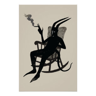 Poster La Pause du Diable – Œuvre d'art murale à l'humour