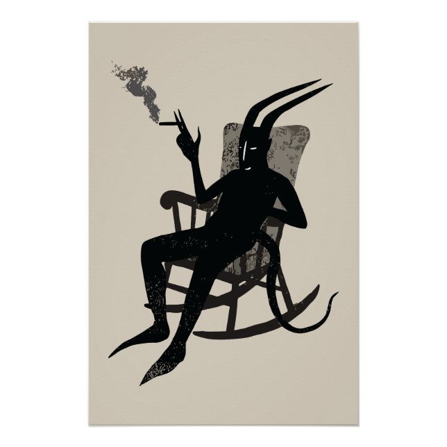 Poster La Pause du Diable – Œuvre d'art murale à l'humour (Devant)
