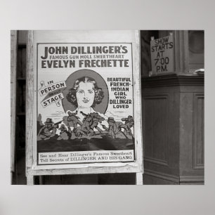 Poster La petite amie de Dillinger, 1938. Vintage
