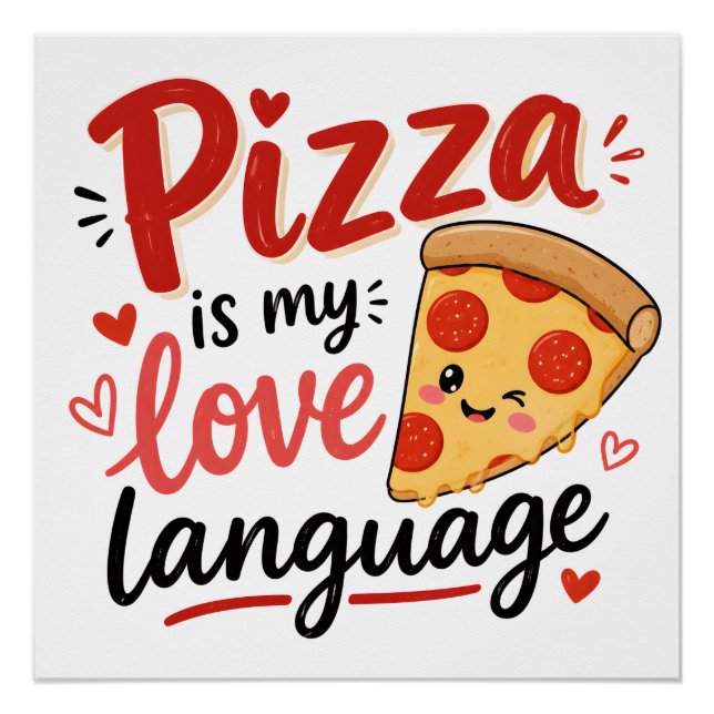Poster La pizza est mon langage de l'amour (Devant)