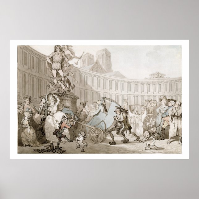 Poster La Place des Victoires, Paris, c.1789 (pen and ink (Devant)