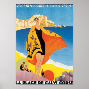 Poster La Plage De Calvi. Corse