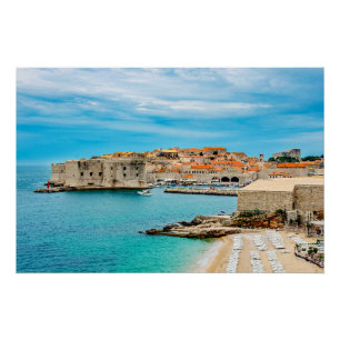 Poster La plage de Dubrovnik