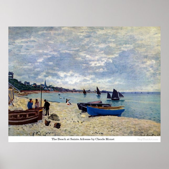 Poster La plage de Sainte Adresse by Claude Monet (Devant)