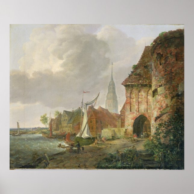 Poster La porte de la Marche à Buxtehude, 1830 (Devant)