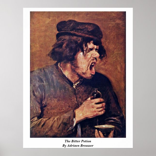 Poster La Potion Amère D'Adriaen Brouwer (Devant)