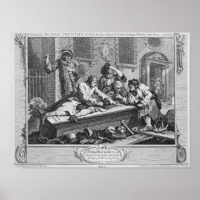 Poster La "Prentice au jeu dans le Jardin de l'Eglise (Devant)