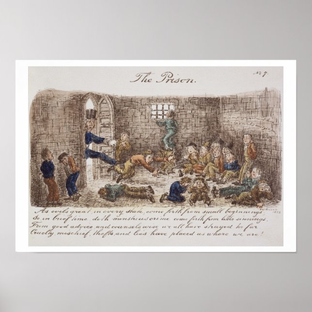 Poster La prison, 1858 (gravure colorée) (Devant)