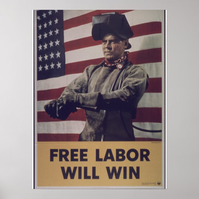 Poster La propagande vintage du "libre travail va défaire (Devant)