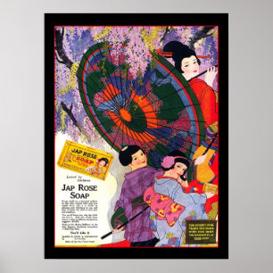 Poster La publicité rose de savon de Japonais vintage