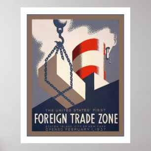Poster La publicité vintage de ~ de zone de commerce