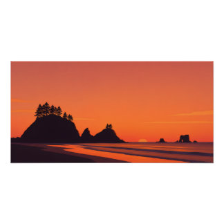Poster La Push Washington Coucher de soleil Minimaliste C