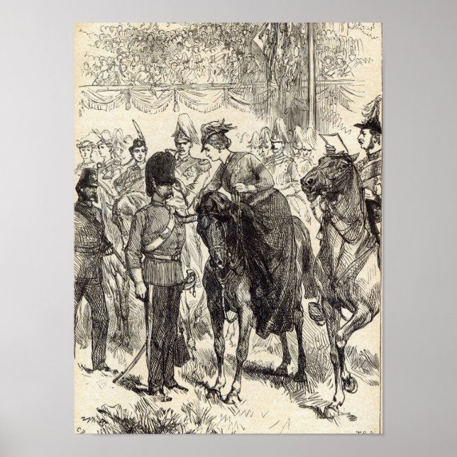 Poster La reine distribuant les Croix de Victoria (Devant)