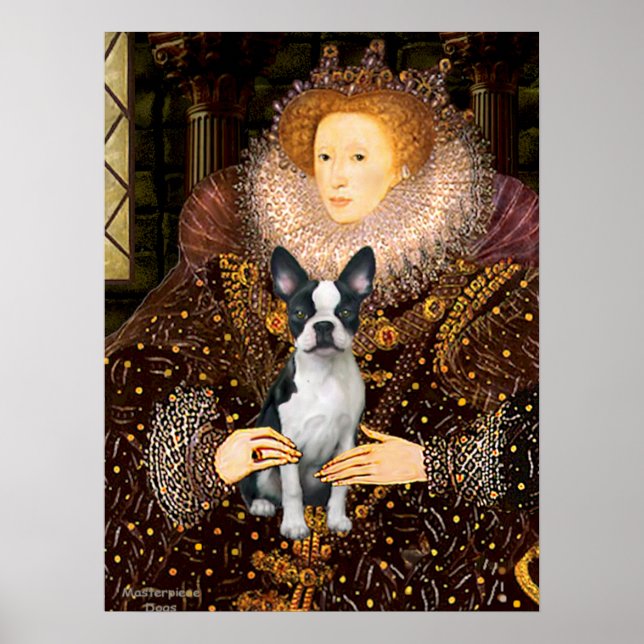 Poster La reine Élisabeth Ire et son Boston Terrier (Devant)