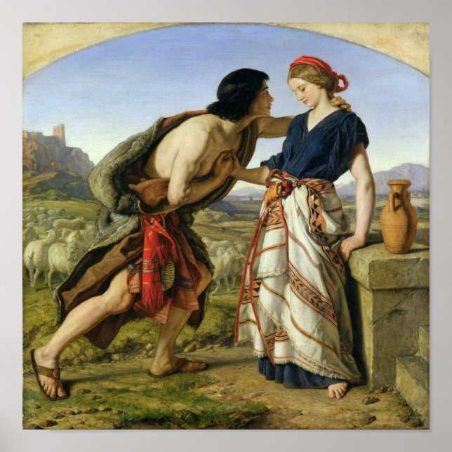 Poster La Rencontre de Jacob et Rachel, 1853 (Devant)