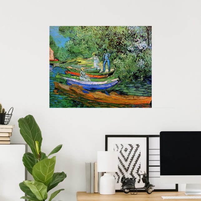 Poster La rive de l'Oise à Auvers par Vincent van Gogh (Bureau à domicile)