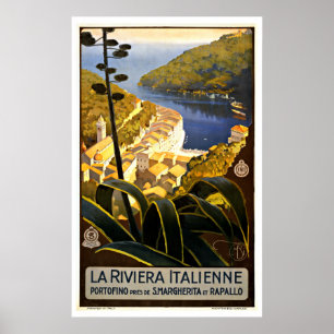 Poster La Riviera Italienne France Vintage Travel