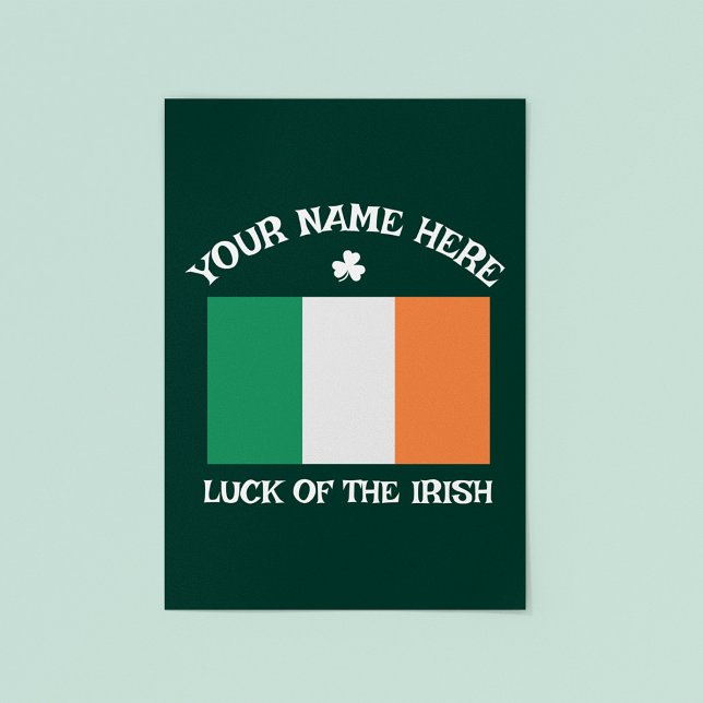 Poster La Saint-Patrick Drapeau Irlande Nom Personnalisé  (Créateur téléchargé)