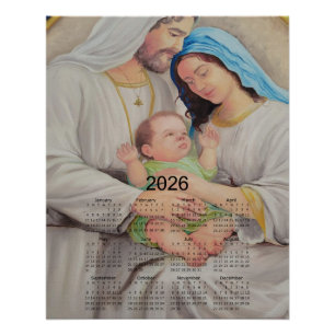 Poster La Sainte Famille : Amour Divin Calendrier 2026