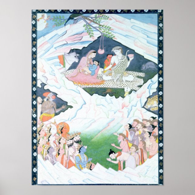 Poster La Sainte Famille de Shiva et Parvati (Devant)