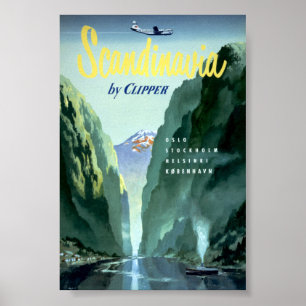 Poster La Scandinavie vintage par la tondeuse