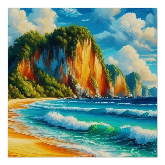 Poster La sérénité côtière falaises majestueuses et rivag (Devant)