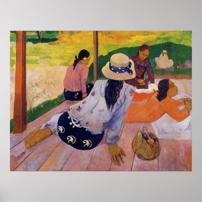 Poster 'La Siesta' - Paul Gauguin Imprimer (Devant)
