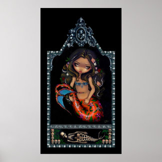 Poster La Sirena mermaid jour des morts Art Print
