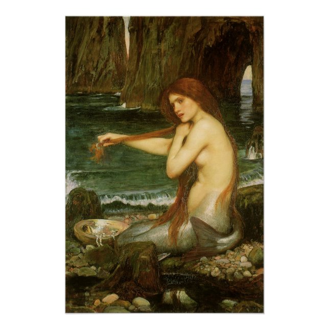 Poster La Sirène de John William Waterhouse (Devant)