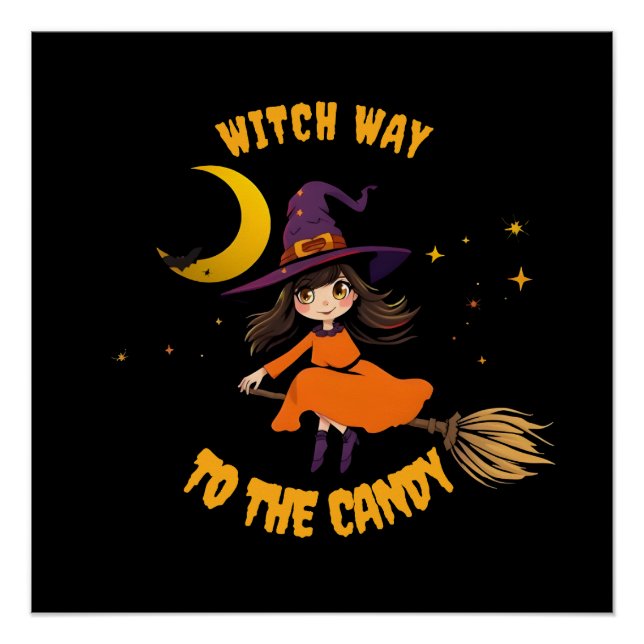 Poster La Sorcière d'Halloween - Quel chemin pour le bonb (Devant)