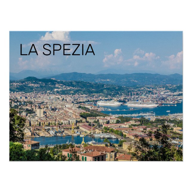 Poster La Spezia Cityscape Ligurie Italie Vacances Souven (Devant)