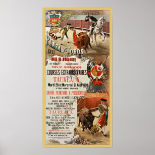 Poster La tauromachie ~ Deux grandes courses de taureaux 