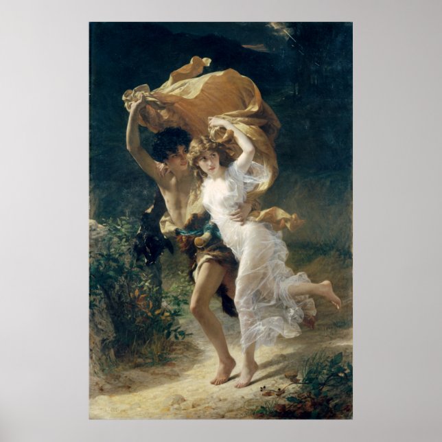 Poster La tempête par Pierre Auguste Cot (Devant)