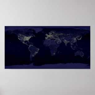 Poster La Terre à la nuit