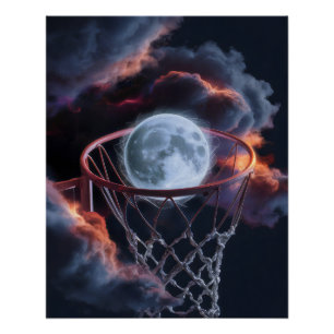 Poster La Terre dans un cerceau de basket.
