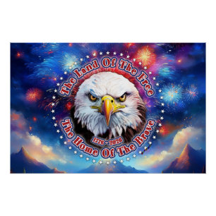 Poster La Terre Des Hommes Libres Feu D'artifice Aigle Br