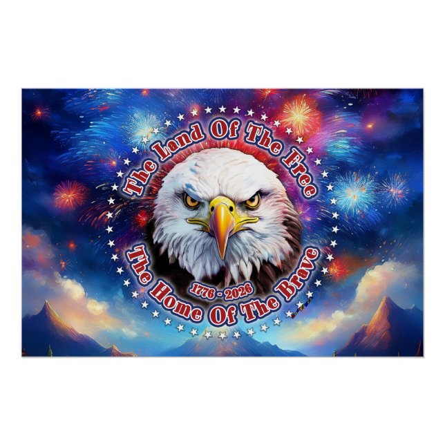 Poster La Terre Des Hommes Libres Feu D'artifice Aigle Br (Devant)