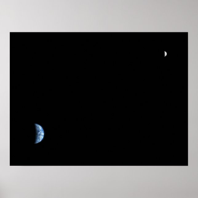 Poster La Terre Et La Lune Vues De Mars (Devant)