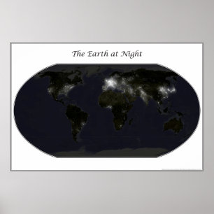 Poster La terre la nuit