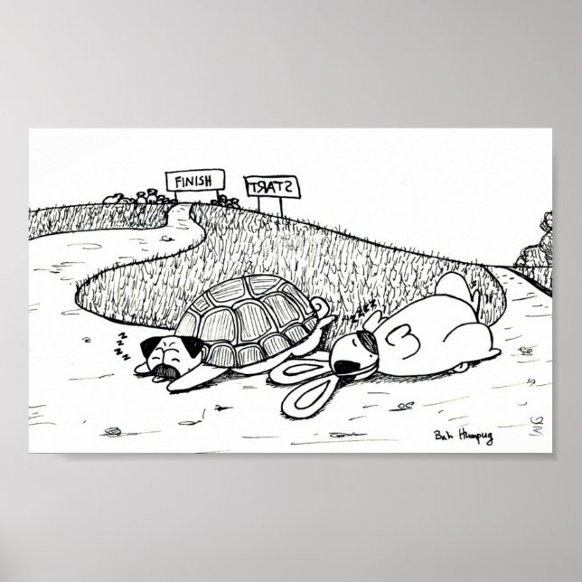 Poster La Tortue et le lièvre, version Carlin (Devant)